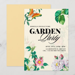 Invitation Fête de Jardin Antique