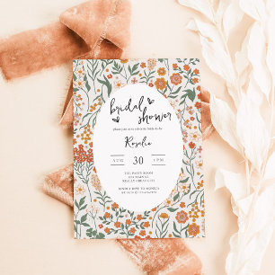 Invitation Fête de Jardin de Fleurs Sauvages pour une Mariée