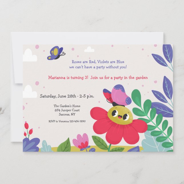 Invitation Fête de jardin d'enfants (Devant)