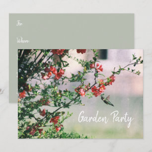 Invitation Fête de jardin fleuri d'été de colibri