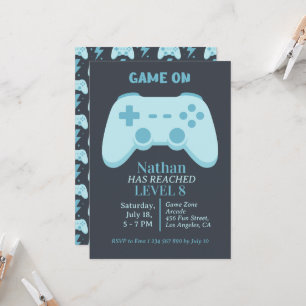 Invitation Fête de jeu vidéo Niveau supérieur jeu vidéo 8e an