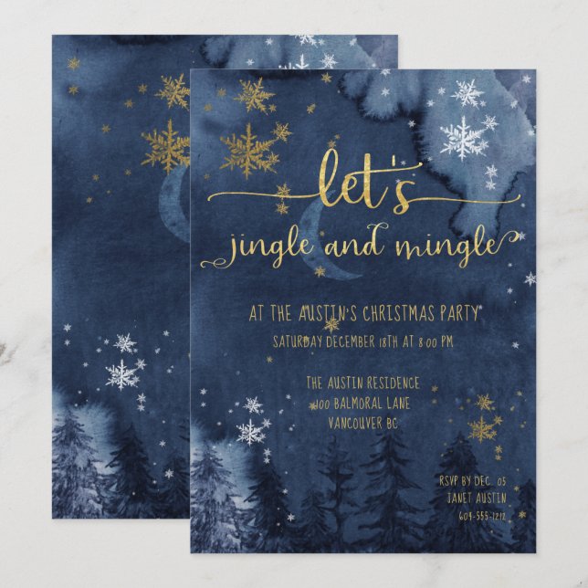 Invitation Fête de Jingle & Mingle (Devant / Derrière)