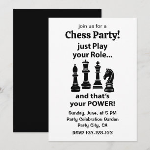 Invitation Fête de joueurs d'échecs