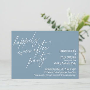 Invitation Fête de « Joyeux À Tout Jamais » Bleu Poussiéreux 
