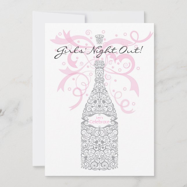 Invitation Fête de la Bachelorette de Champagne (Devant)