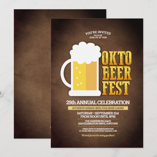 Invitation Fête de la bière (Devant / Derrière)