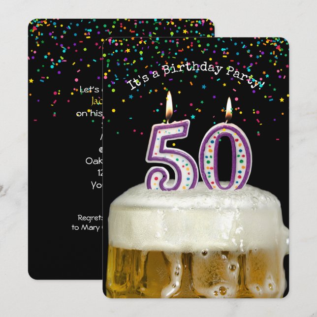 Invitation Fête de la bière 50e anniversaire (Devant / Derrière)