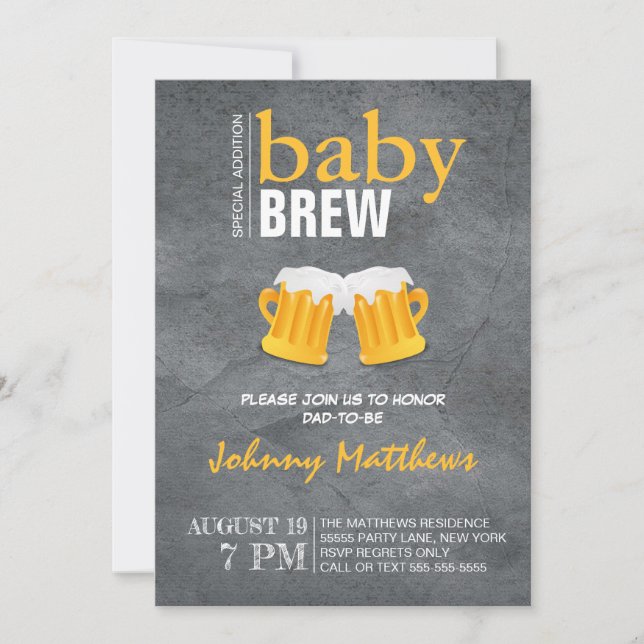 Invitation Fête de la bière de brasserie pour papa d'être (Devant)