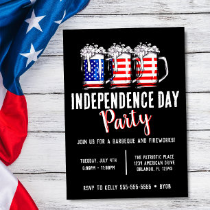 Invitation Fête de la bière du 14 juillet jour de l'indépenda