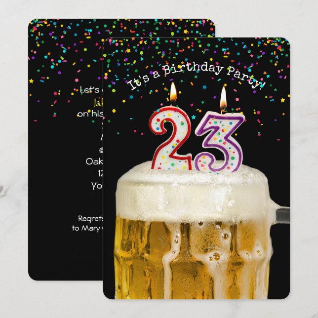 Invitation Fête de la bière du 23e anniversaire (Devant / Derrière)