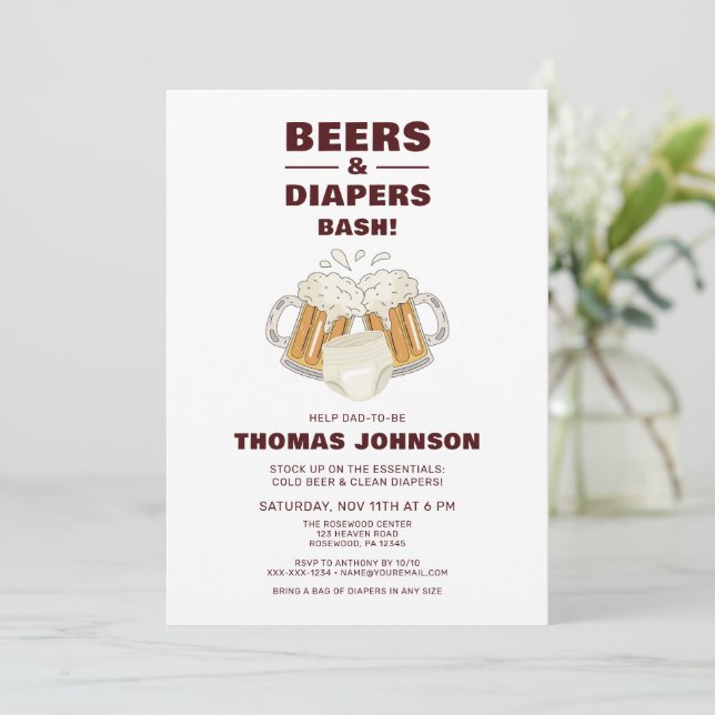 Invitation Fête de la bière et de la couche Basse (Debout devant)