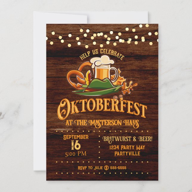Invitation Fête de la bière lumière automne (Devant)
