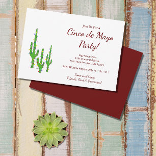 Invitation Fête de la Cactus du désert Cinco de Mayo    