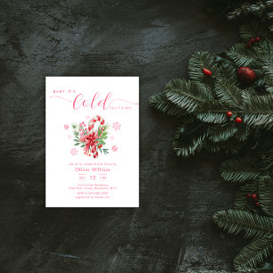 Invitation Fête de la Canne à Sucre de Noël Bébé Hiver 
