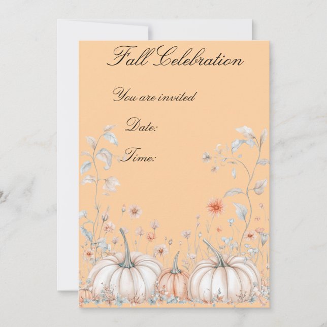 Invitation Fête de la citrouille de Thanksgiving (Devant)