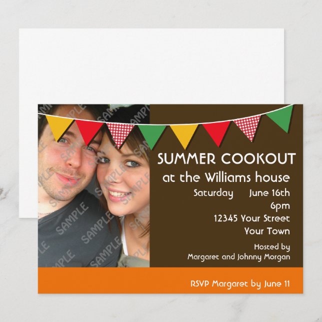 Invitation Fête de la cuisine d'été (Devant / Derrière)