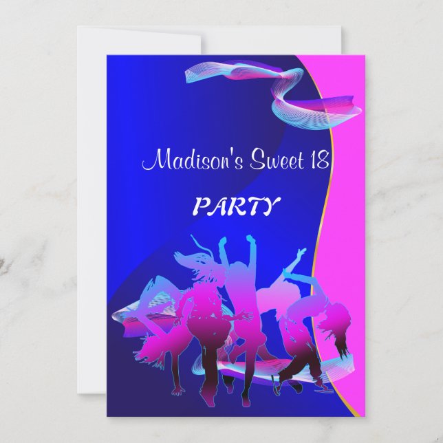 Invitation Fête de la Danse d'anniversaire (Devant)