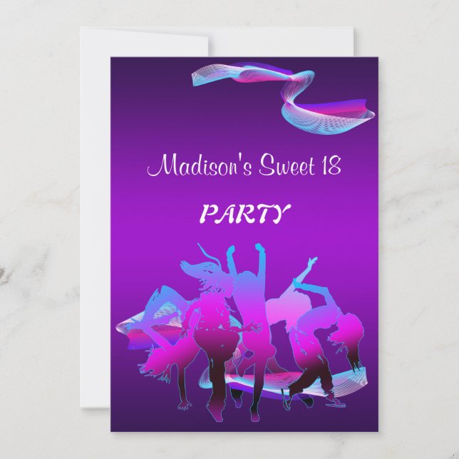 Invitation Fête de la danse d'anniversaire (Devant)