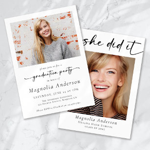 Invitation Fête De La Diplôme Elle L'A Fait Photo