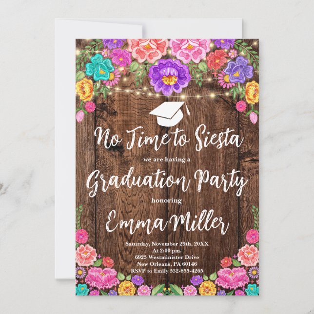 Invitation Fête de la Diplôme Mexicaine (Devant)
