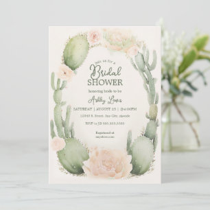Invitation Fête de la douche nuptiale de Cactus douche nuptia