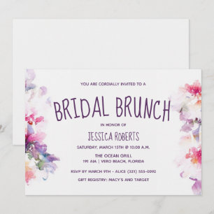Invitation Fête de la Fête de l'mariée de Brunch Floral Garde