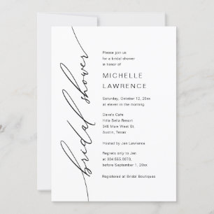 Invitation Fête de la Fête des mariées, Romantique moderne