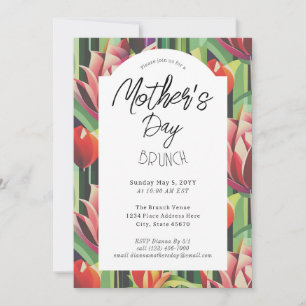 Invitation Fête de la Fête des Mères Botanique Vintage Modern