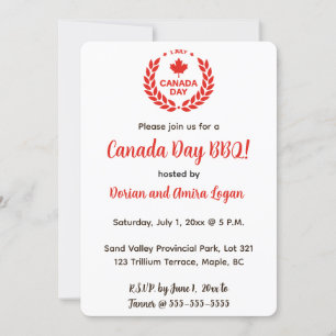 Invitation Fête de la fête du Canada patriotique