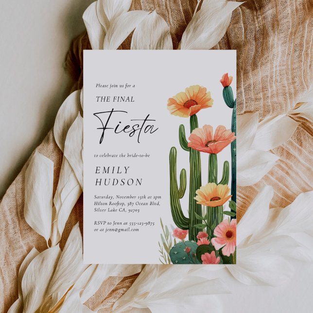 Invitation Fête de la Fiesta Cactus (Créateur téléchargé)