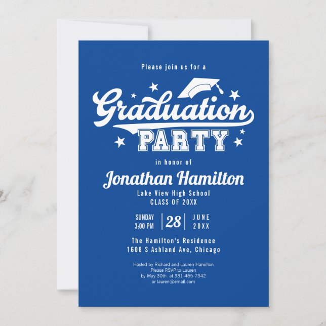 Invitation Fête de la fin d'études secondaires (Devant)