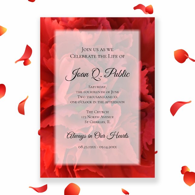 Invitation Fête de la Fleur de l'oeillet rouge commémoration  (Créateur téléchargé)