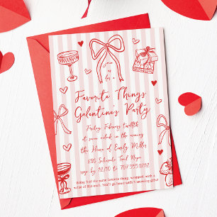 Invitation Fête de la Galentine’s Day Choses Préférées Rose &