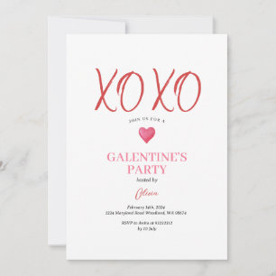 Invitation Fête de la Galentine XOXO Rose Saint-Valentin