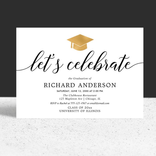 Invitation Fête de la graduation, Fêtons la simplicité modern (Créateur téléchargé)