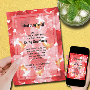 Invitation Fête de la journée du Derby de collage de roses