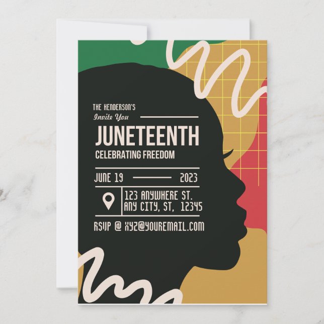 Invitation Fête de la Juneteenth célébrant la liberté  (Devant)