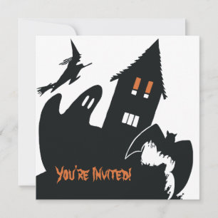 Invitation Fête de la Maison Hantée de la Sorcière d'Hallowee