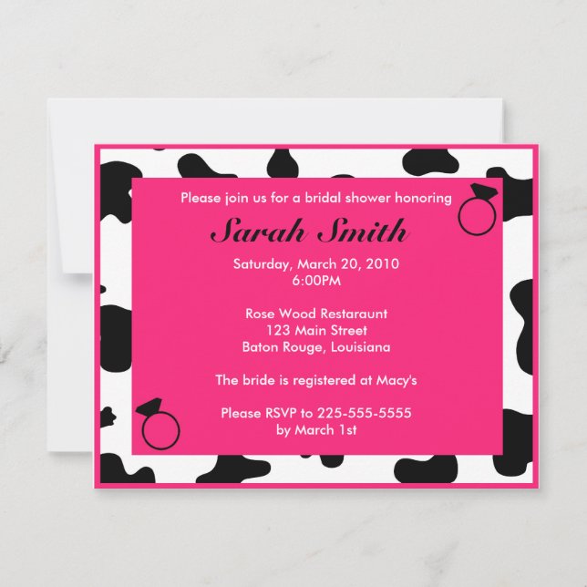 Invitation Fête de la mariée (Devant)