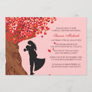 Invitation Fête de la mariée affectueuse d'automne de chêne