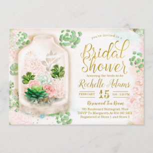 Invitation Fête de la mariée botanique de mini-serre florale