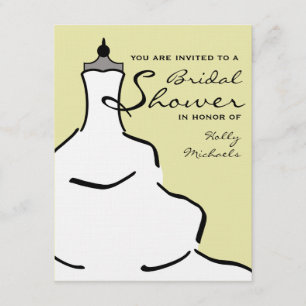 Invitation Fête de la mariée - couleur élégante de coutume de