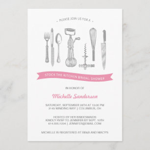 Invitation Fête de la mariée de cuisine