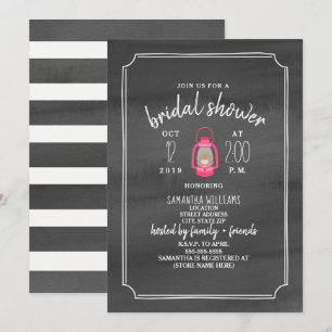 Invitation Fête de la mariée de Glamping d'aquarelle -
