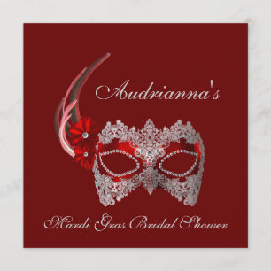 Invitation "Fête de la mariée de mardi gras "