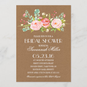 Invitation Fête de la mariée de Papier d'emballage   de