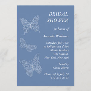Invitation Fête de la mariée de papillon