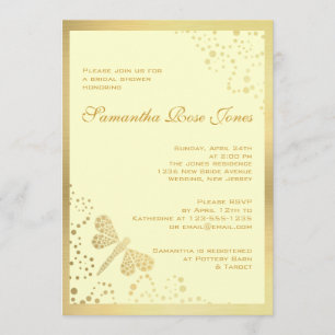 Invitation Fête de la mariée de Pointillism de libellule