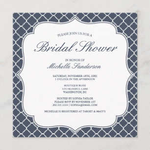 Invitation Fête de la mariée de Quatrefoil de marine