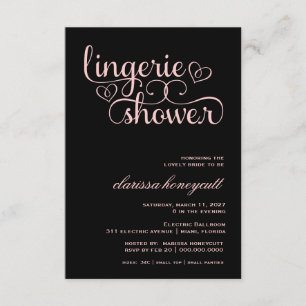Invitation Fête de la mariée de rose de lux de 311 pêches